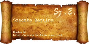 Szecska Bettina névjegykártya